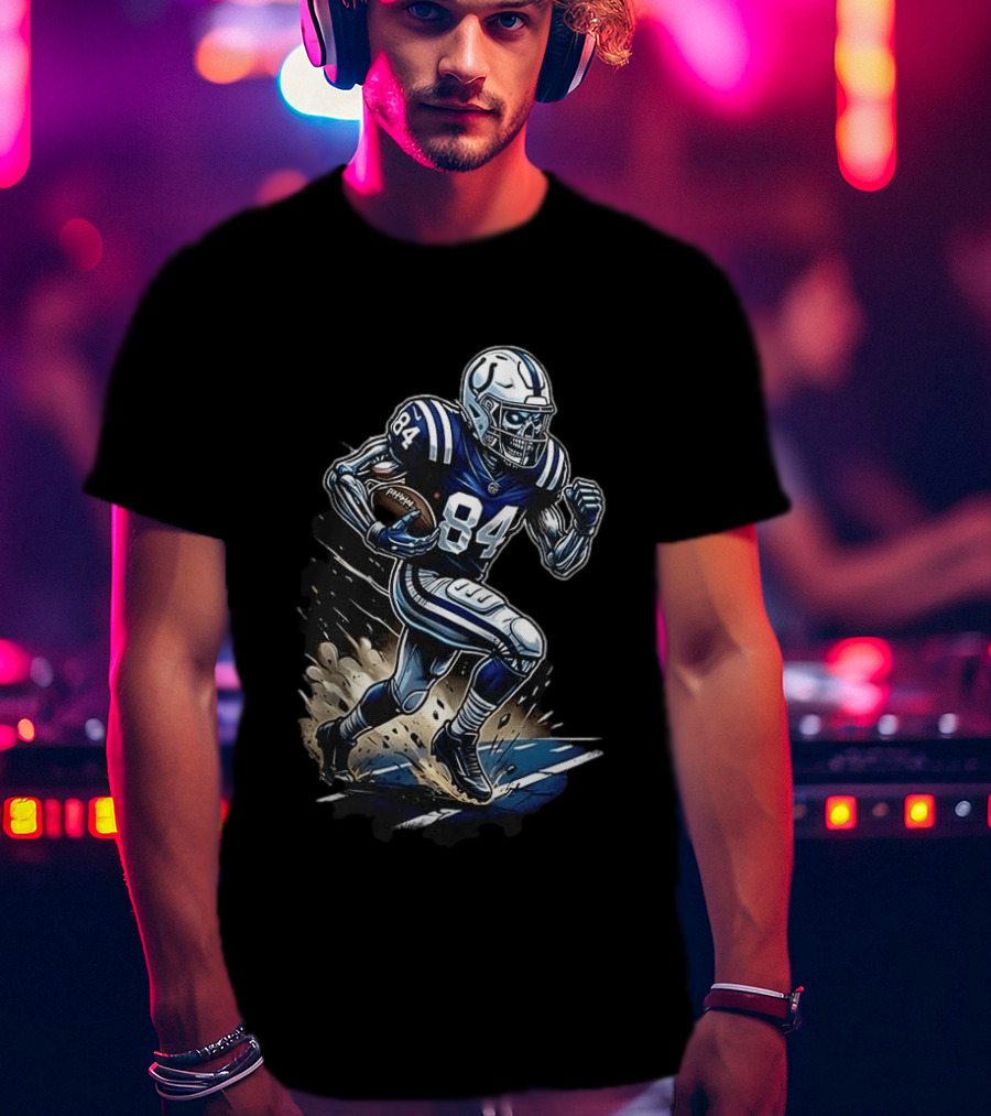 Indianapolis Colts Skeleton Football Player Runs In My Blood T-Shirt