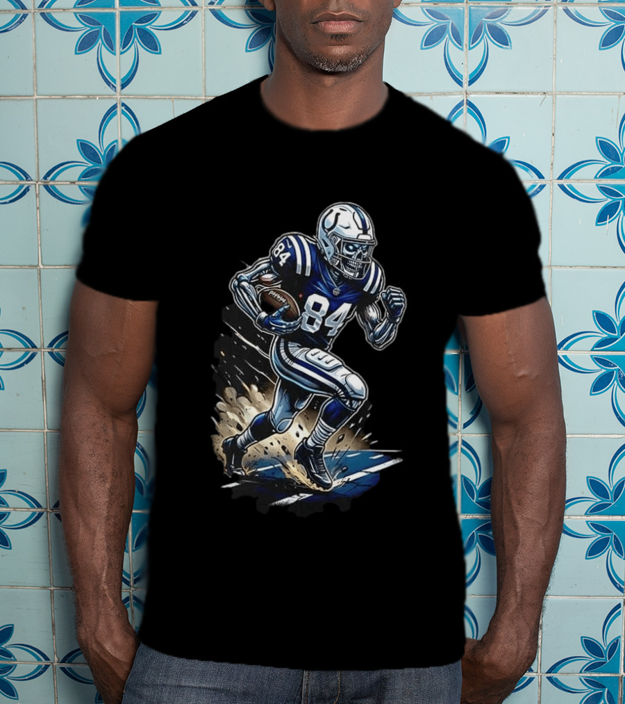 Indianapolis Colts Skeleton Football Player Runs In My Blood T-Shirt
