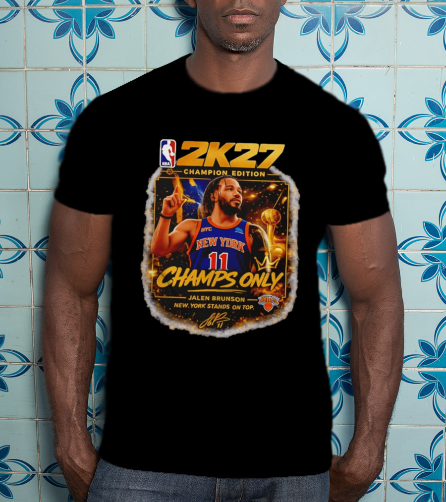 NBA 2K27 Champion Edition Jalen Brunson New York Knicks Champs Only T-Shirt