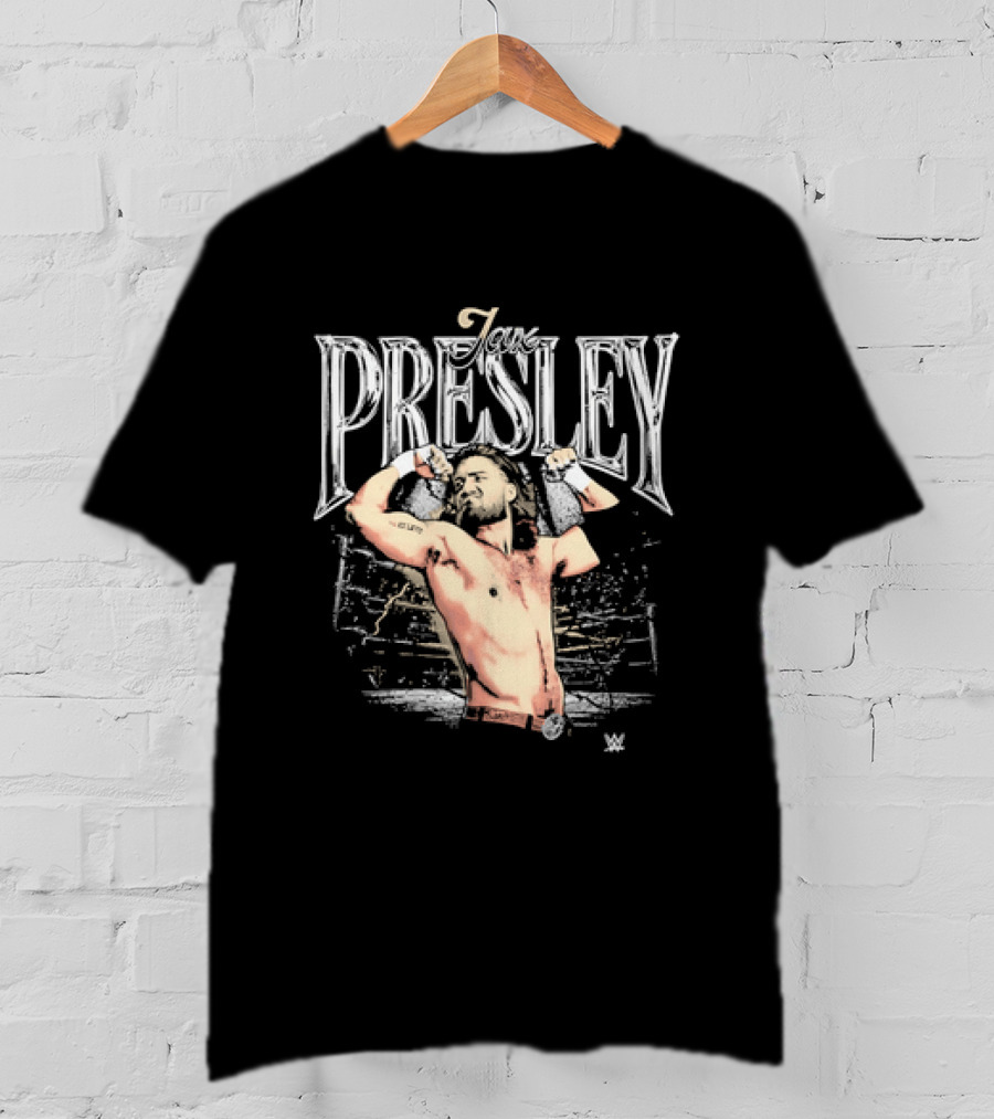 Jax Presley Flexing Muscles WWE Presley Backdrop T-Shirt