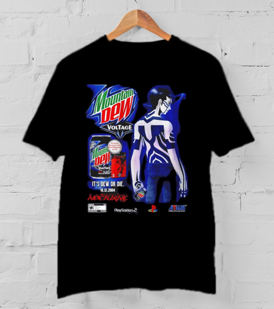 Mountain Dew Voltage Nocturne Devil May Cry Featuring Dante It's Dew Or Die 10.12.2004 PlayStation 2 Atlus T-Shirt