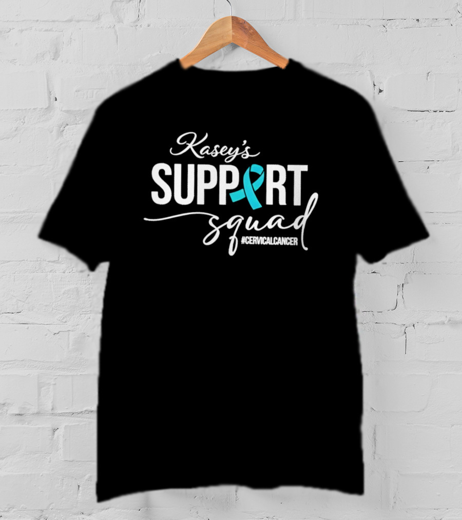 Kasey's Support Squad For Cervical Cancer Awareness Ribbon T-Shirt