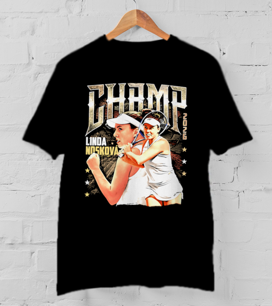 Linda Noskova Wimbledon 2026 Champ Bold Tennis Celebration T-Shirt