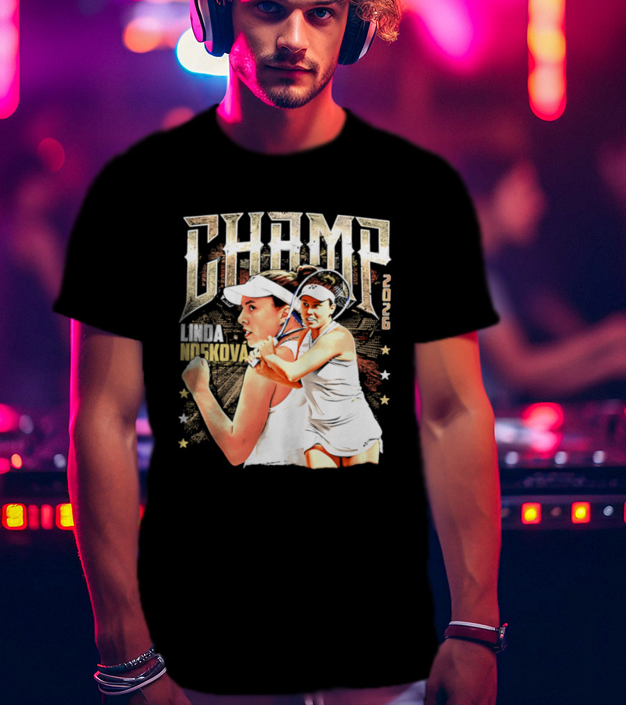 Linda Noskova Wimbledon 2026 Champ Bold Tennis Celebration T-Shirt
