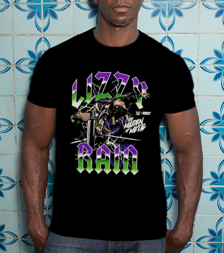 Lizzy Rain NXT The Maiden Of Metal WWE Floral Power T-Shirt