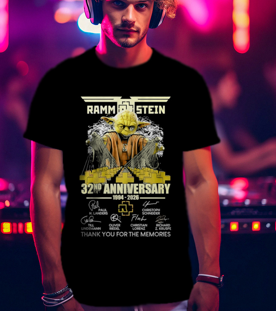 Rammstein 32Nd Anniversary 1994 2026 Thank You For The Memories Yoda Edition T-Shirt