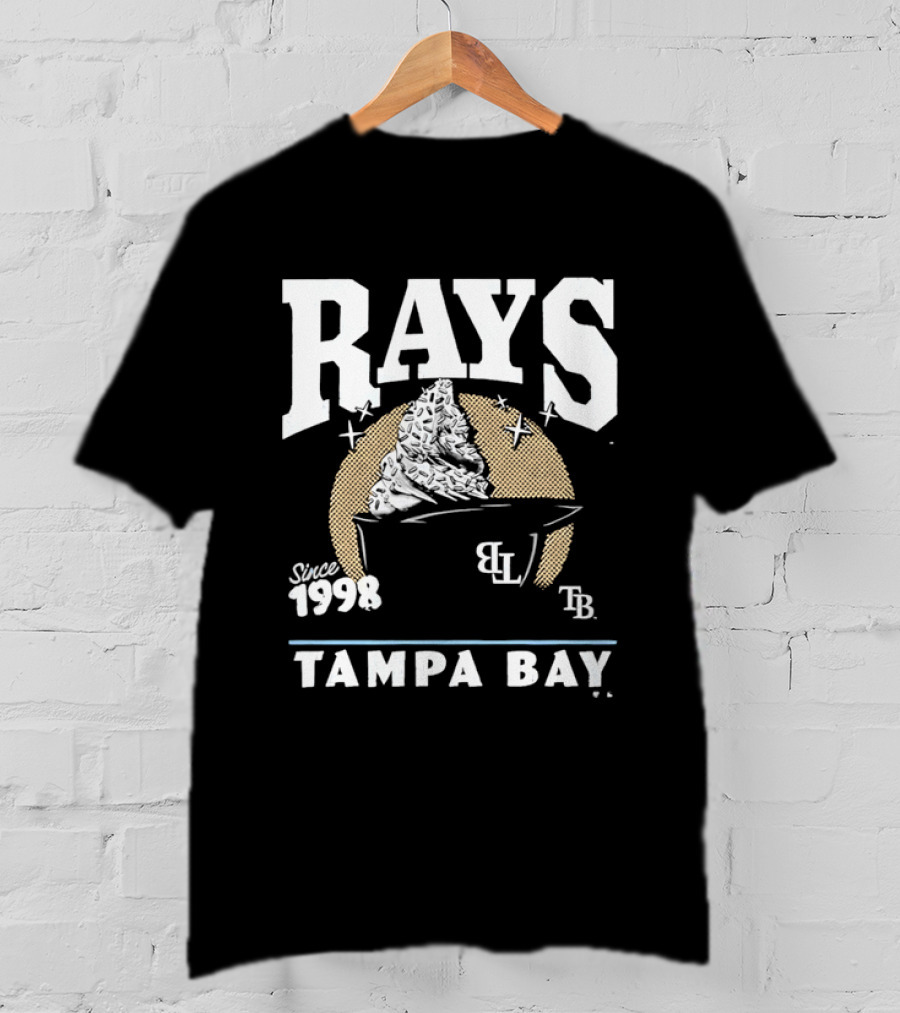 Rays Since 1998 Tampa Bay TB BL Ice Cream Baseball Helmet T-Shirt