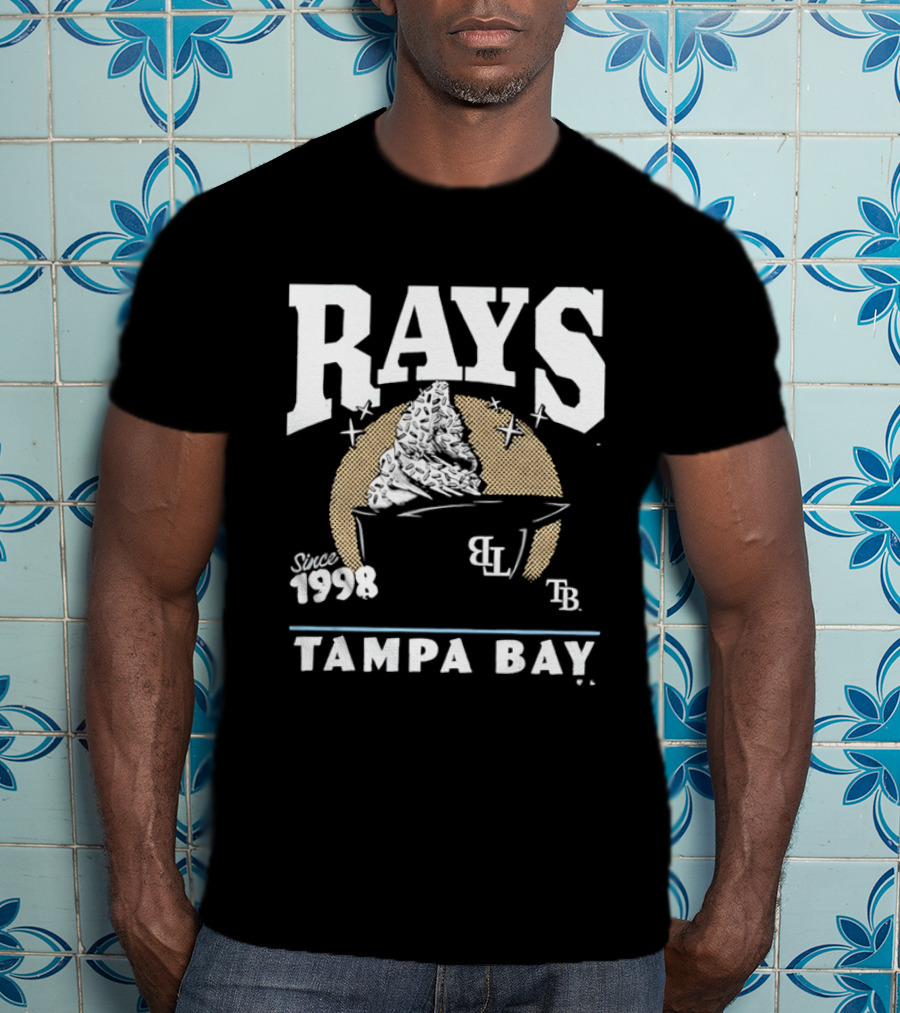 Rays Since 1998 Tampa Bay TB BL Ice Cream Baseball Helmet T-Shirt
