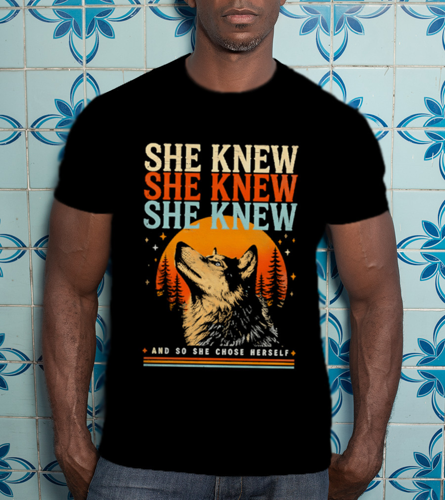 She Knew She Knew She Knew And So She Chose Herself Wolf Moon Forest T-Shirt
