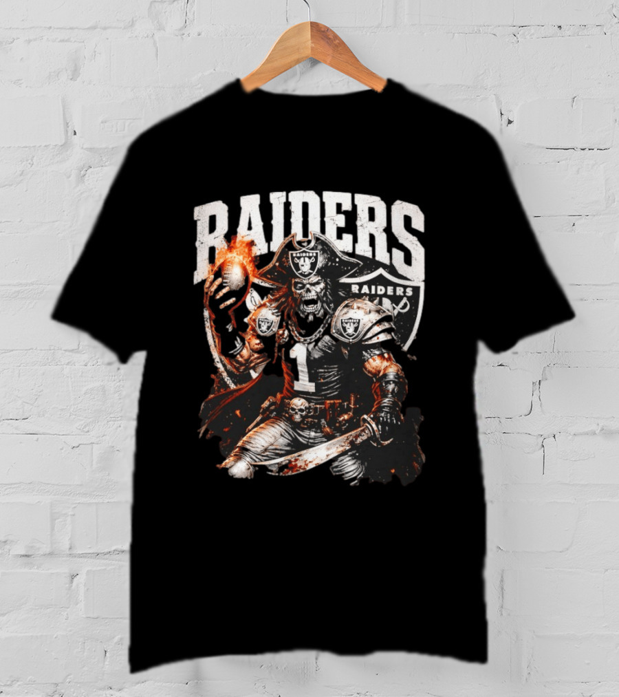 Las Vegas Raiders Skeleton Pirate Football 2026 T-Shirt