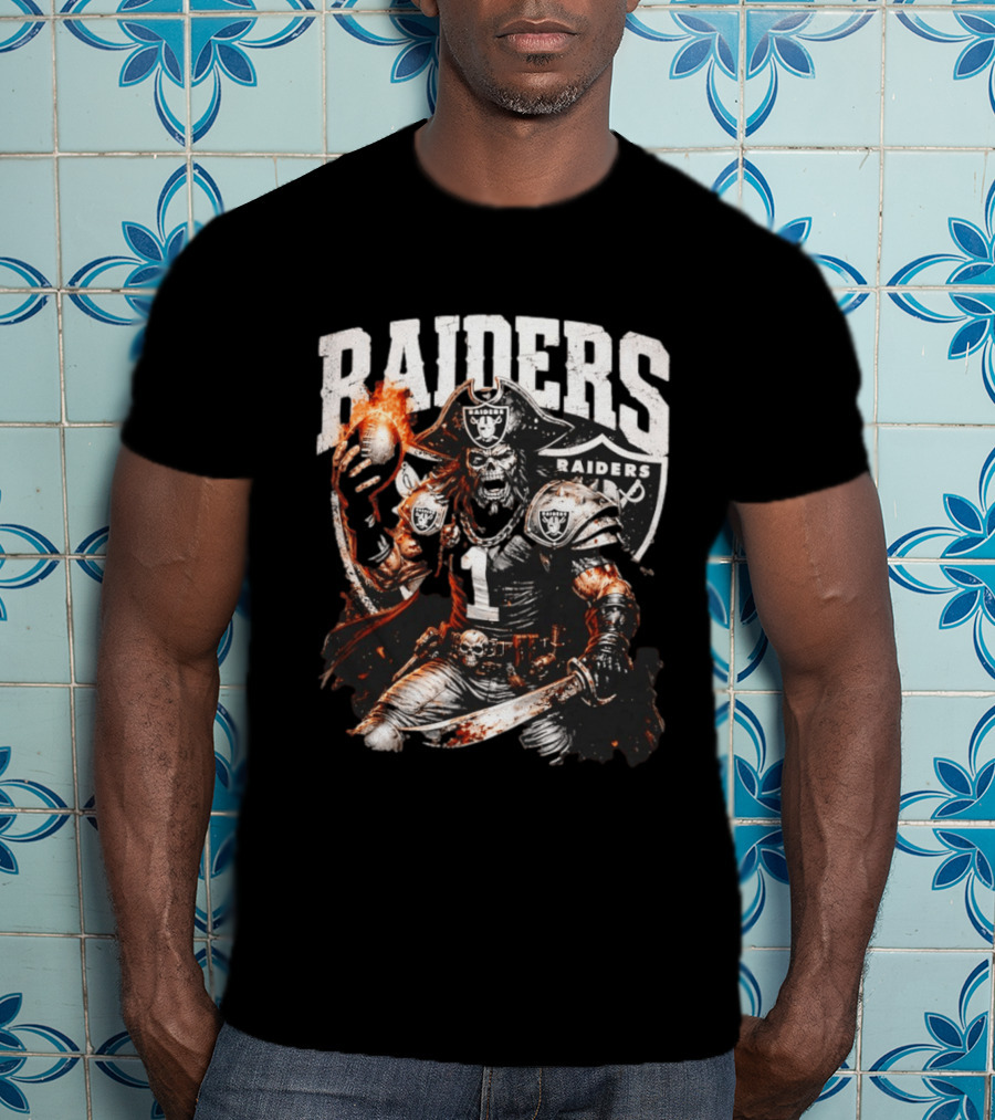 Las Vegas Raiders Skeleton Pirate Football 2026 T-Shirt