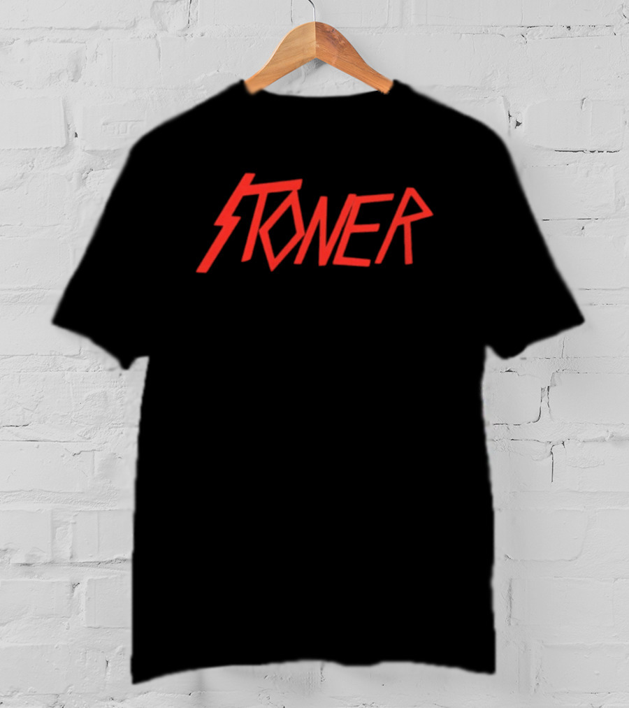 Stoner Heavy Metal Red Lightning Bolt T-Shirt