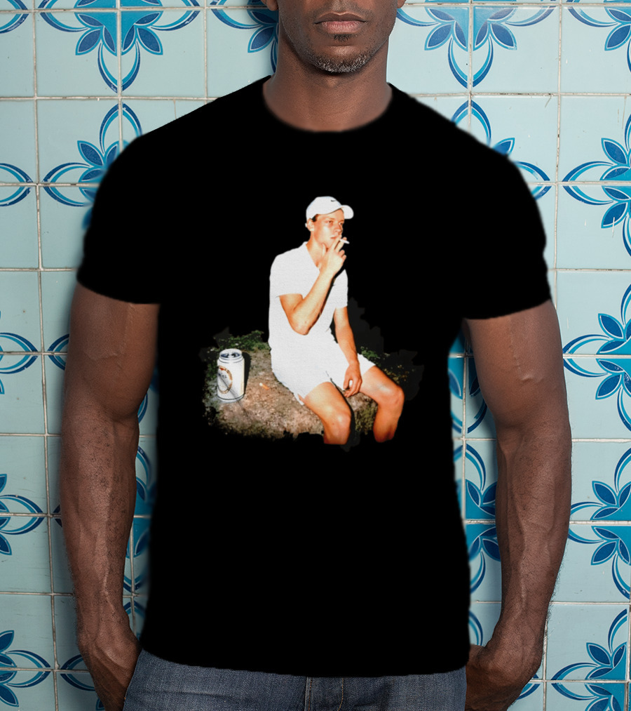 Wimbledon 2026 Men's Singles Italy Jannik Sinner Smoking With Beer T-Shirt