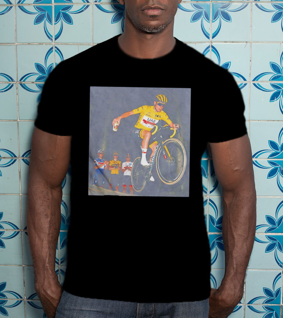 Tadej Pogačar UAE Emirates Cycling Team With Beer Can Stunt T-Shirt