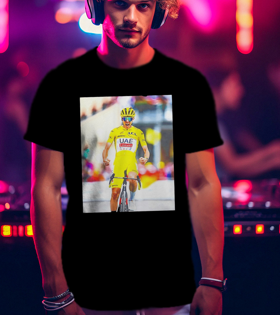 Tadej Pogačar UAE Team Emirates Tour De France Victory Moment T-Shirt