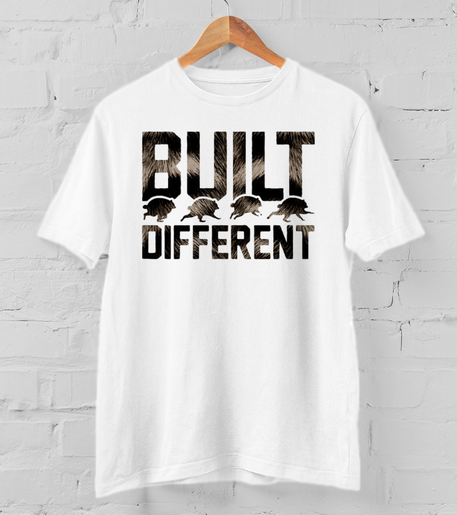 Built Different Jimothy Raccoon Cartoon T-Shirt
