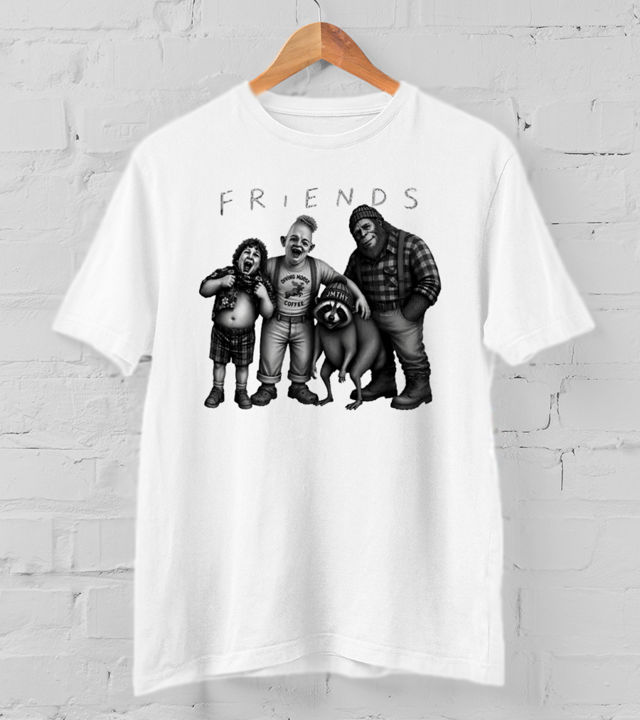 Friends Owning Moose Coffee Jmthy Big Foot Raccoon T-Shirt