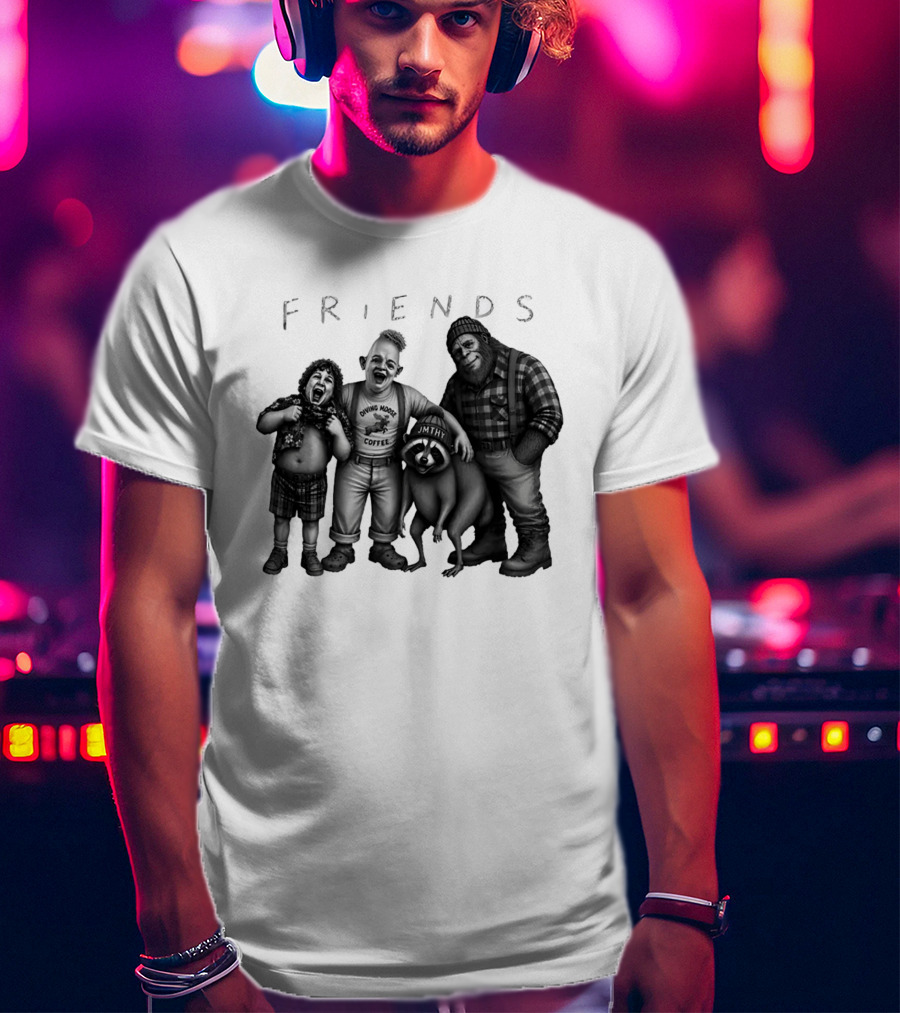 Friends Owning Moose Coffee Jmthy Big Foot Raccoon T-Shirt