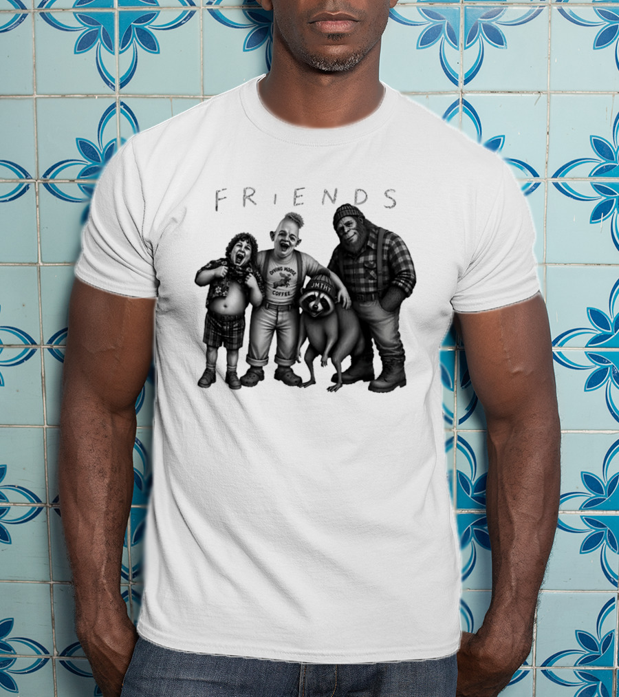 Friends Owning Moose Coffee Jmthy Big Foot Raccoon T-Shirt