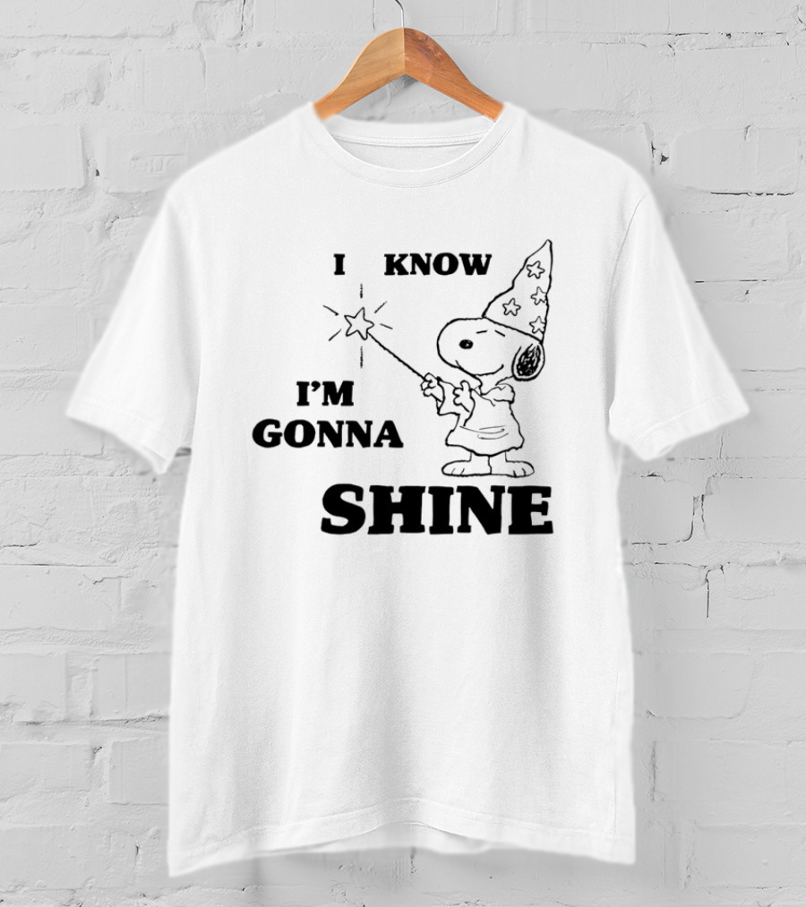 Snoopy Wizard I Know I'm Gonna Shine Magic Wand Stars T-Shirt