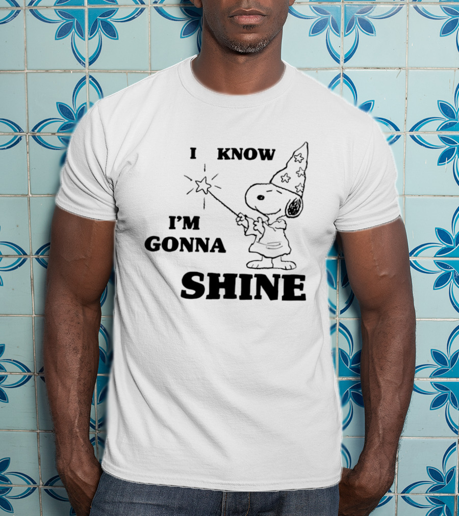 Snoopy Wizard I Know I'm Gonna Shine Magic Wand Stars T-Shirt