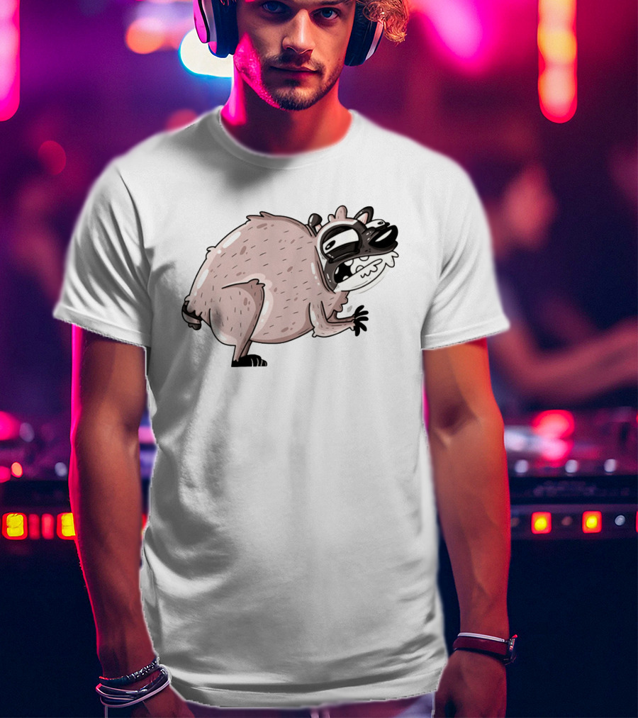 Jimothy Cartoon Raccoon Sticker T-Shirt