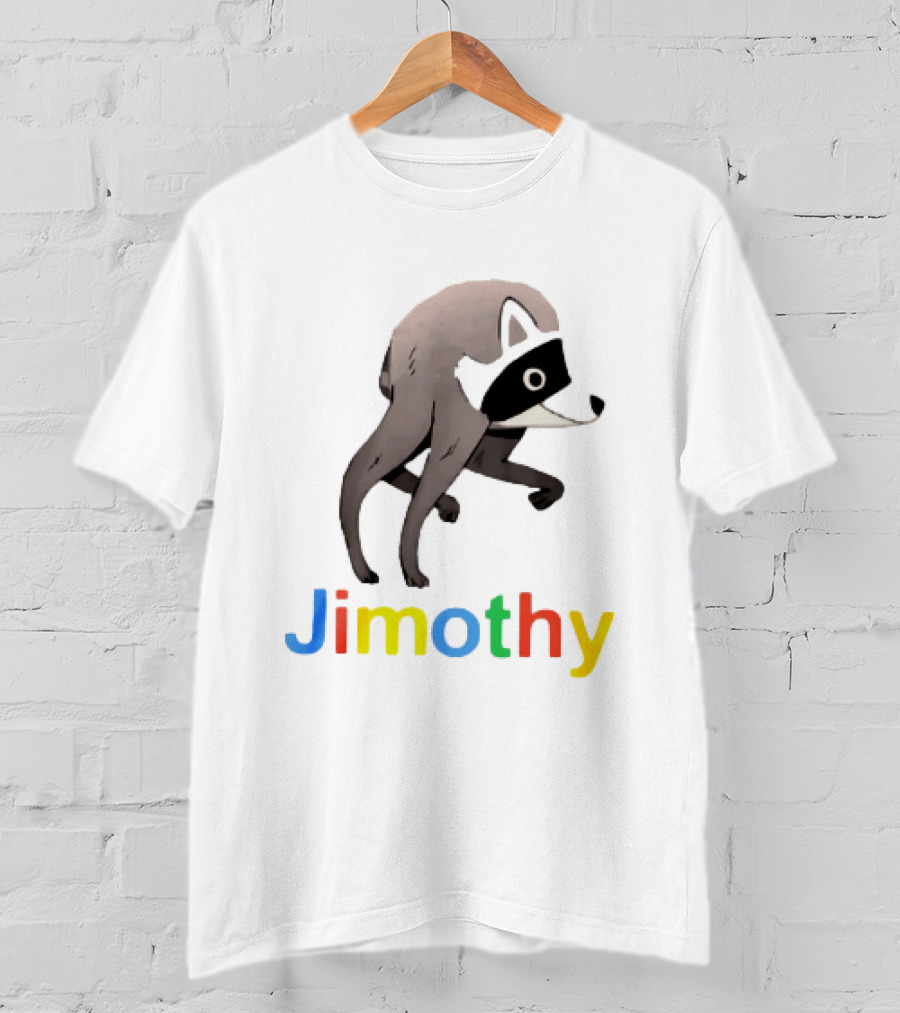 Jimothy The Raccoon Colorful Letters T-Shirt