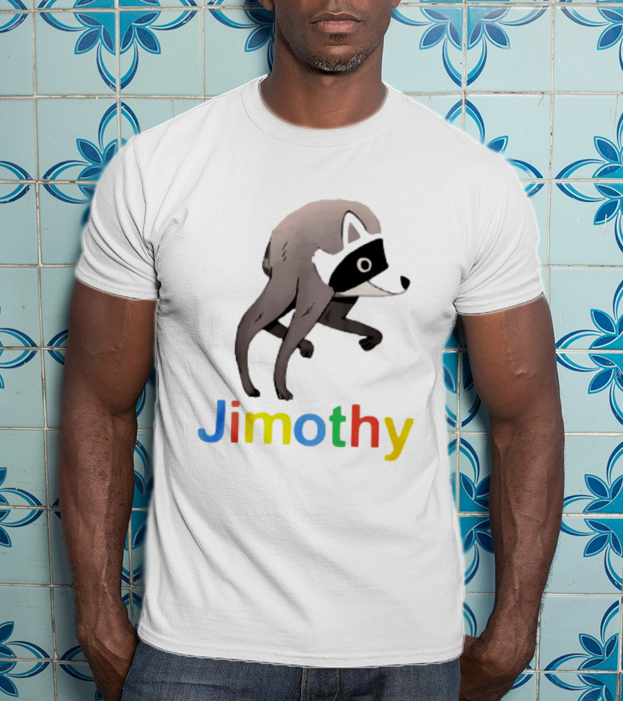 Jimothy The Raccoon Colorful Letters T-Shirt