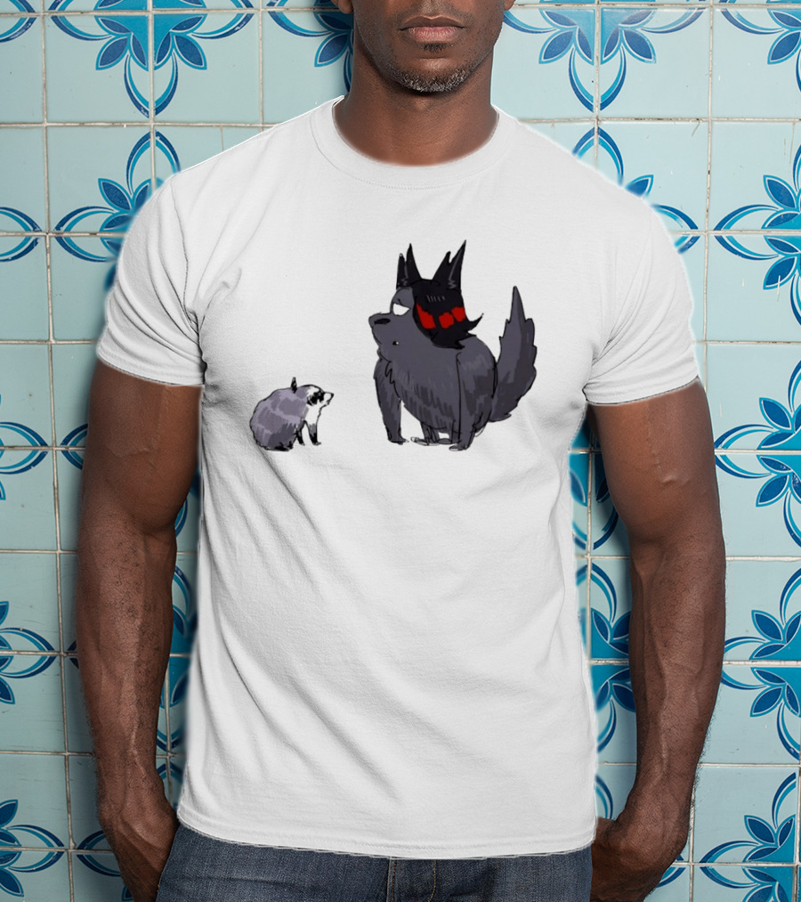 Mr Looper And Jimothy Raccoon Cartoon Funny Animal Characters T-Shirt