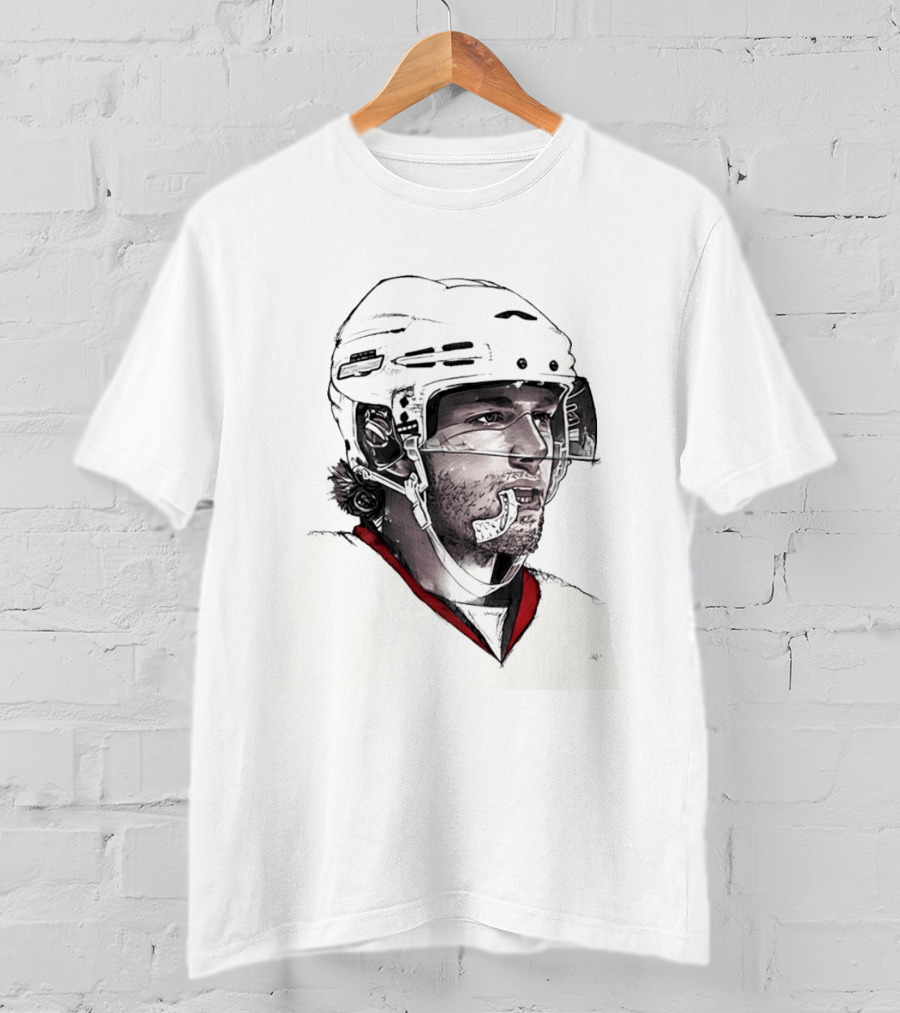 Patrick Kane Chicago Blackhawks 88 Hockey Helmet Sketch T-Shirt