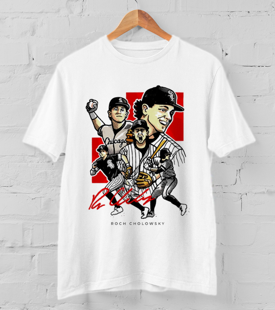 Roch Cholowsky Chicago White Sox Player Artwork Collage T-Shirt