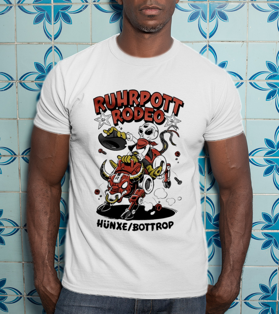 Ruhrpott Rodeo Hünxe Bottrop Alien Riding Mechanical Bull Festival T-Shirt