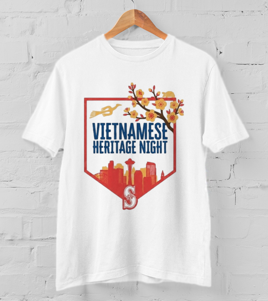 Seattle Mariners Vietnamese Heritage Night Blossom Skyline Celebration T-Shirt