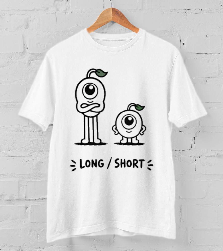 Standx Long Short Cute Monsters One Eyed Characters With Leaf Antennas T-Shirt