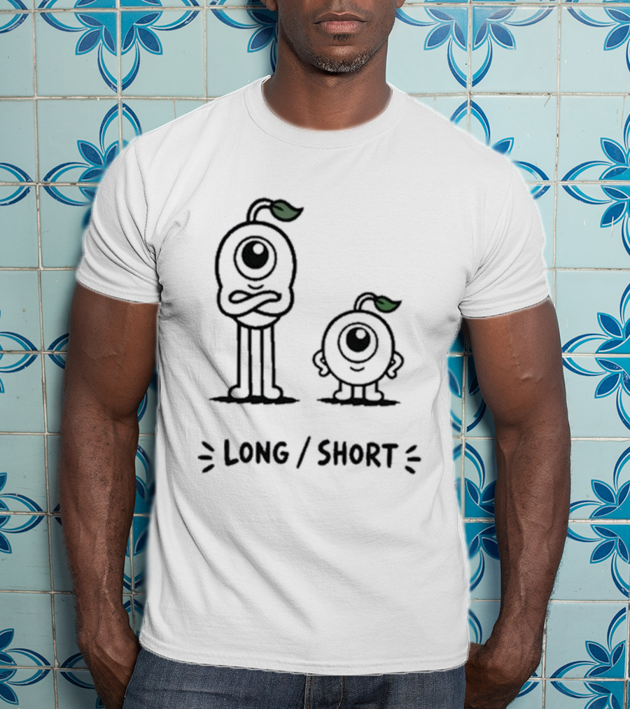 Standx Long Short Cute Monsters One Eyed Characters With Leaf Antennas T-Shirt