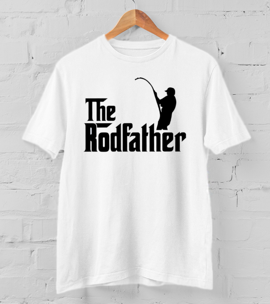 The Rodfather Fishing Parody Text And Image T-Shirt