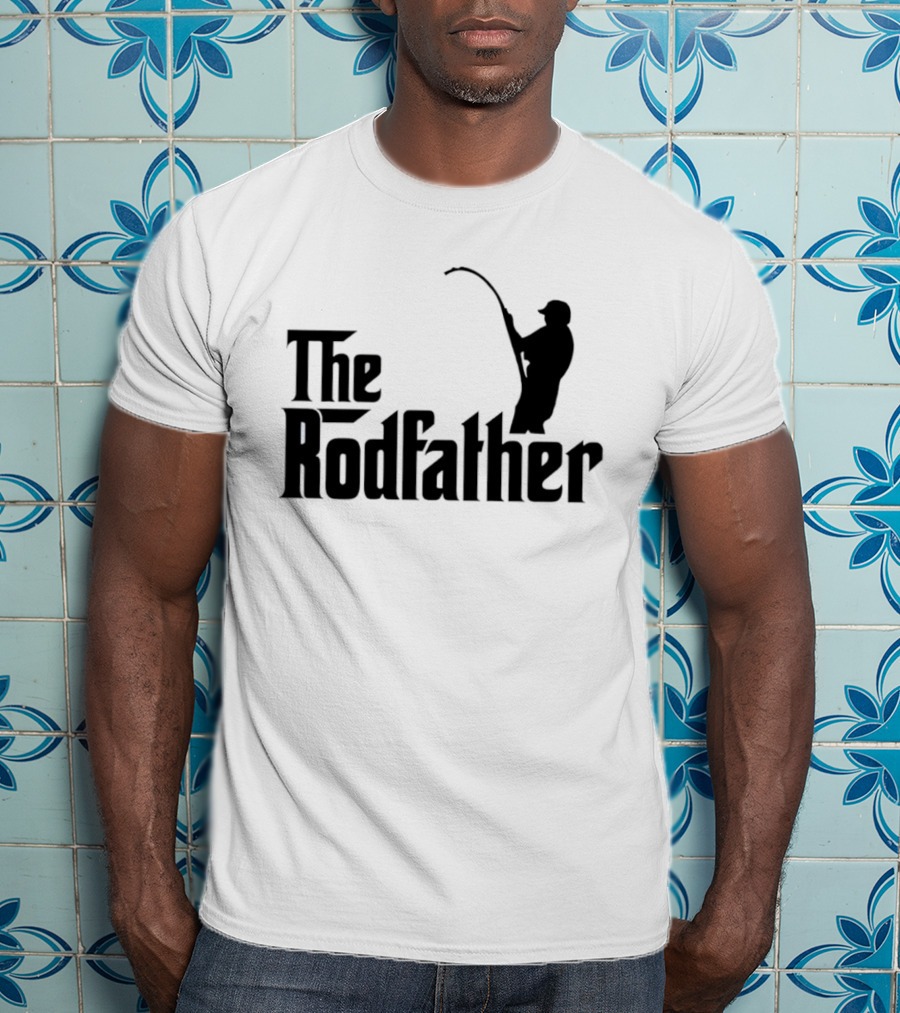 The Rodfather Fishing Parody Text And Image T-Shirt