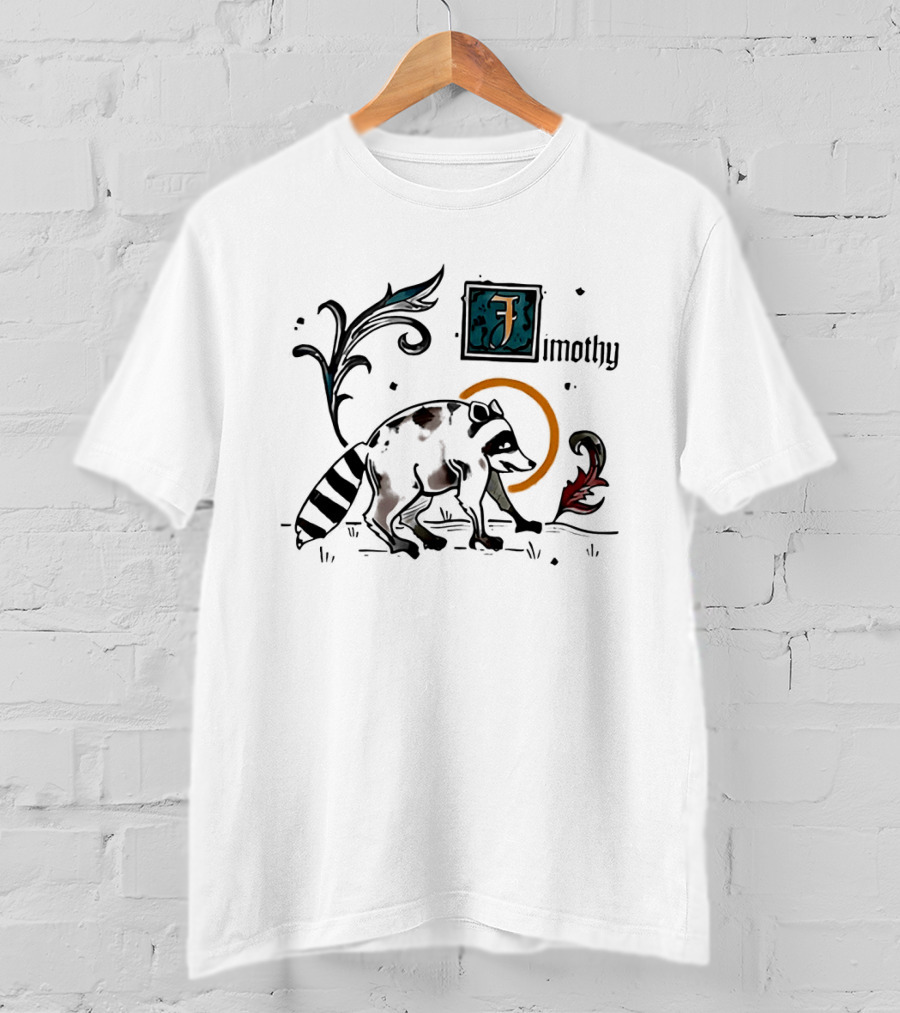 Timothy Jimothy Raccoon Illuminated Manuscript T-Shirt