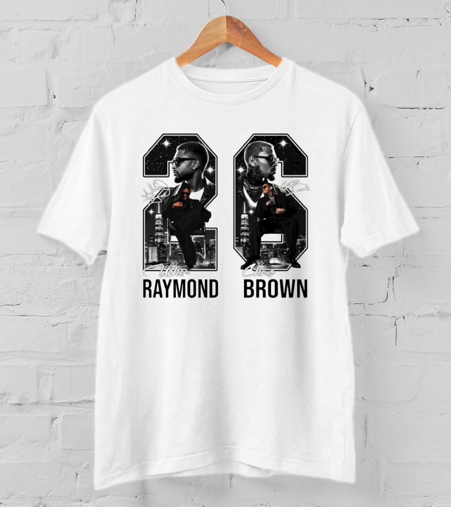 Usher Raymond Chris Brown 26 R And B Tour Usher Chris Brown Signatures T-Shirt