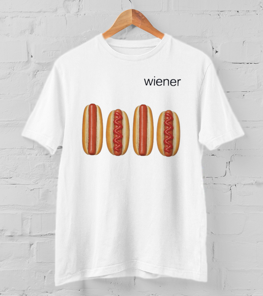 Wiener Hot Dog Ketchup Food Iconic Snack T-Shirt