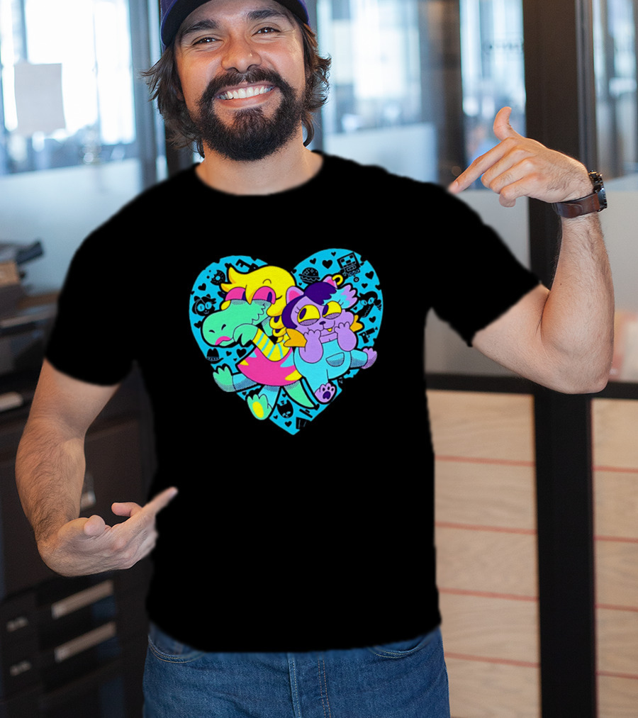 Alphys Mew Mew Heart Art Colorful Character Pair T-Shirt