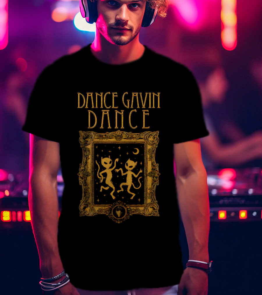 Dance Gavin Dance Alien Cats Framed Celestial Dance T-Shirt