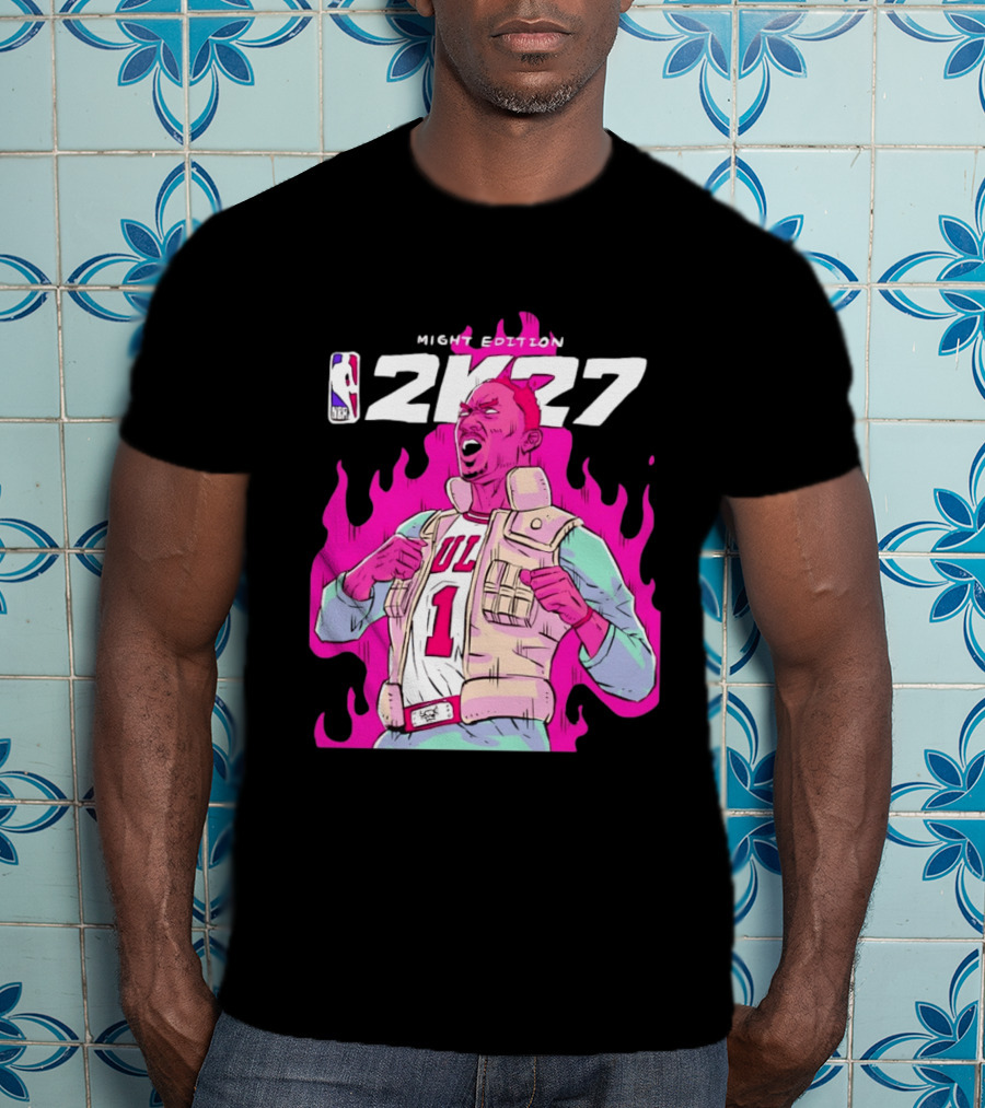 Derrick Rose Bulls NBA 2K27 Might Edition Basketball T-Shirt