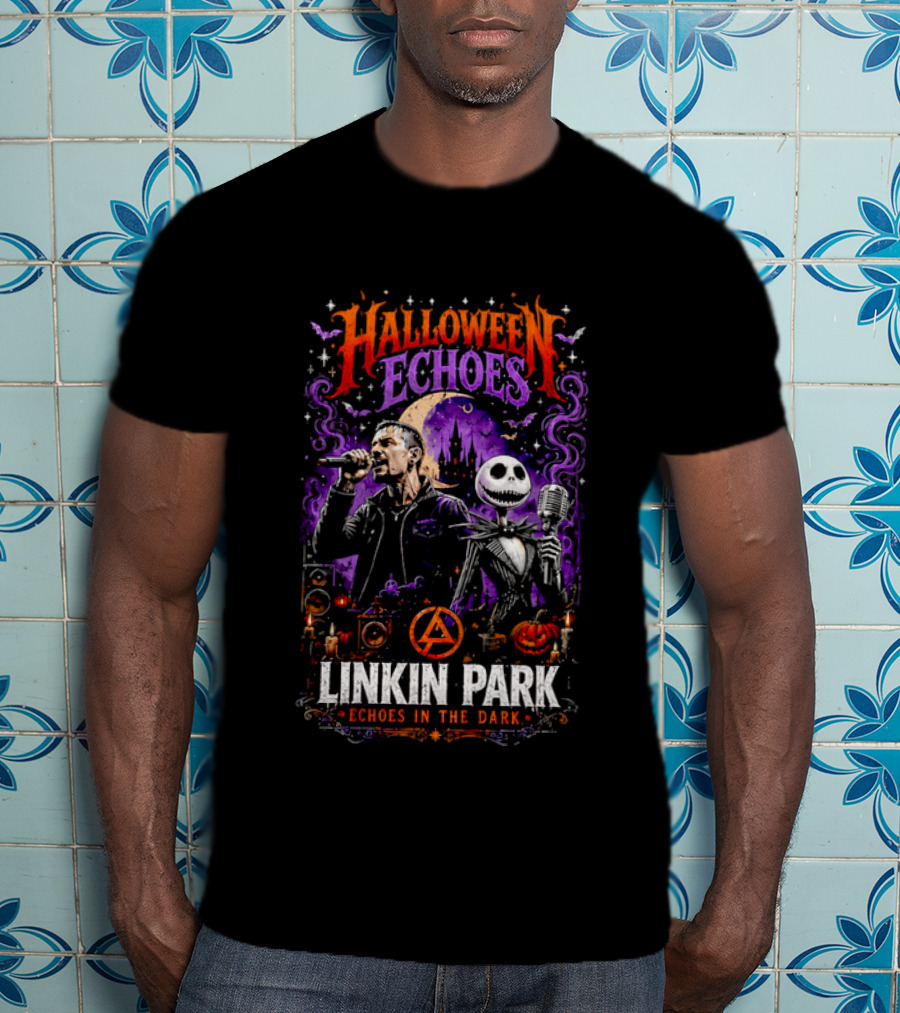 Halloween Echoes Linkin Park Echoes In The Dark Chester Bennington Jack Skellington T-Shirt
