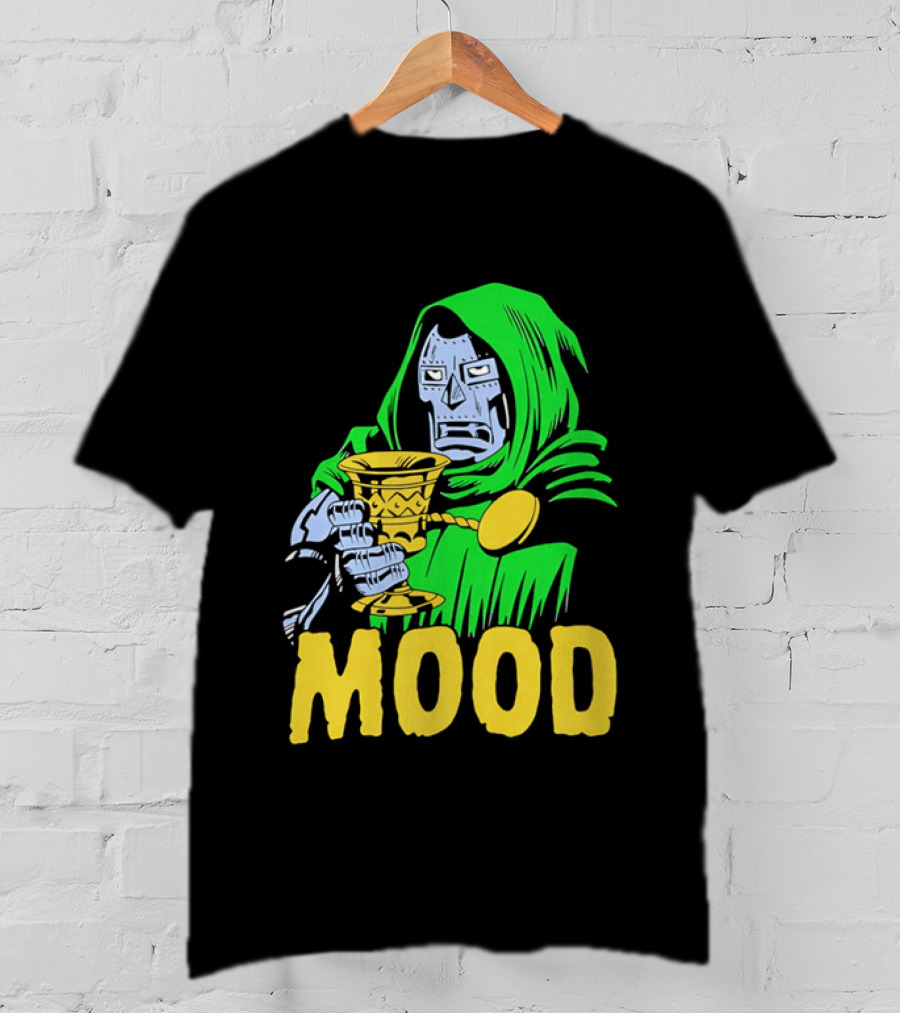 Doom Mood Green Cloaked Character Holding Goblet T-Shirt