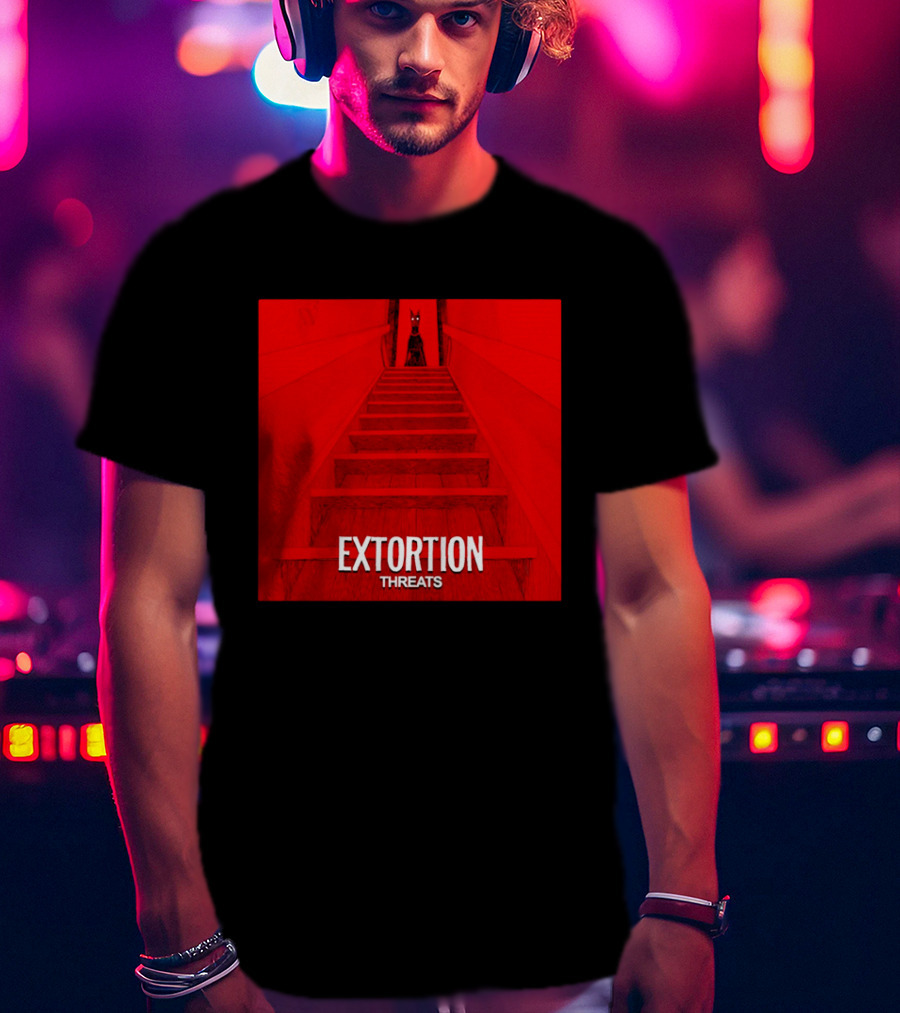 Extortion Threats Dark Stairs Red Scene T-Shirt