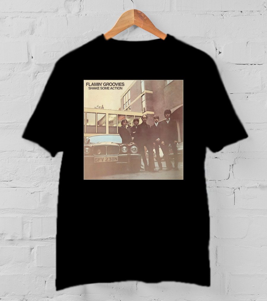 Flamin' Groovies Shake Some Action 50th Anniversary Album Cover Retro Car Scene T-Shirt