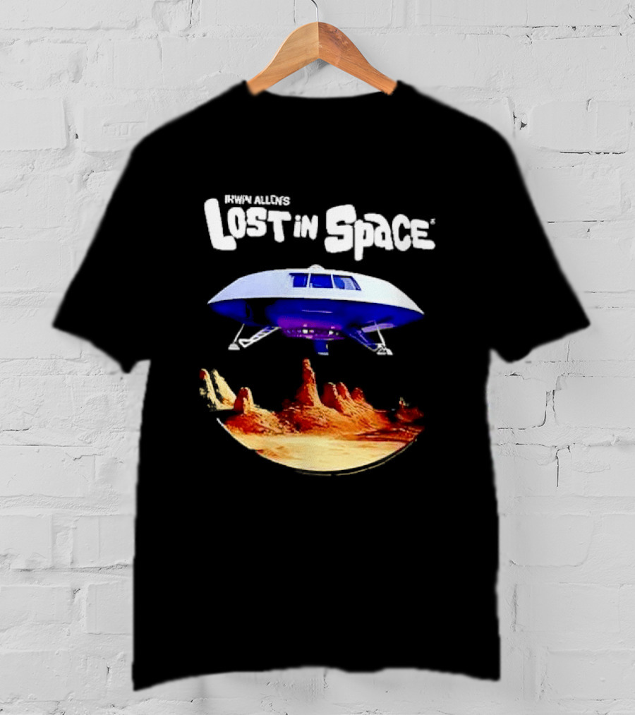 Irwin Allen's Lost In Space Sci Fi Spaceship Over Alien Terrain T-Shirt