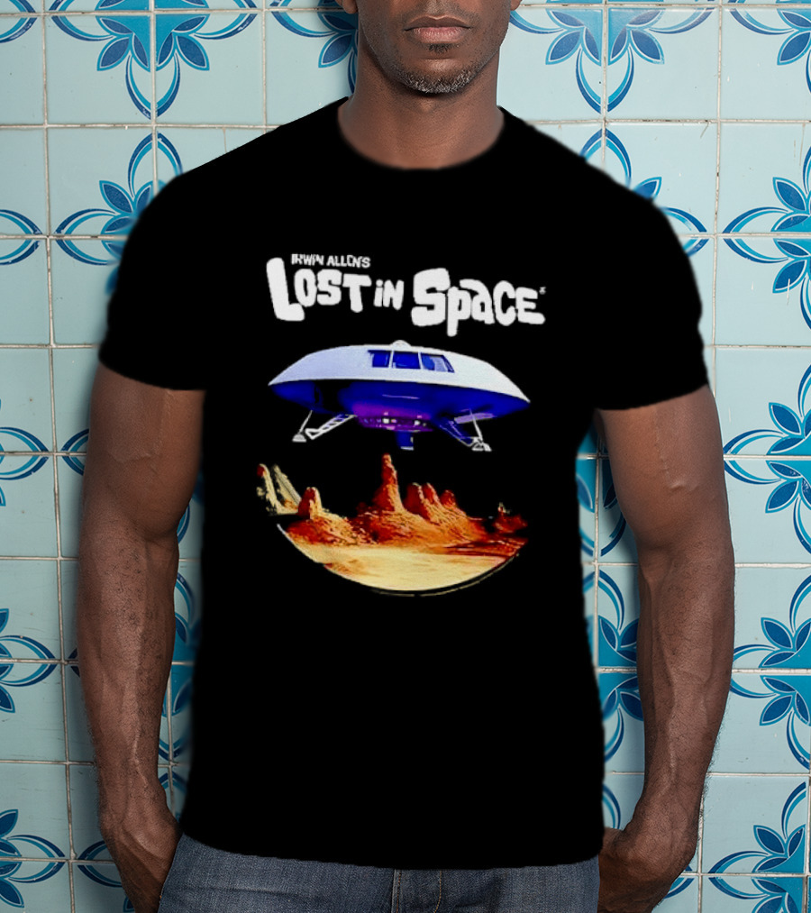 Irwin Allen's Lost In Space Sci Fi Spaceship Over Alien Terrain T-Shirt