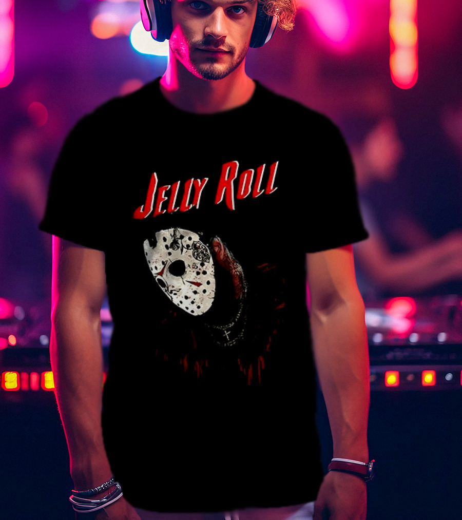 Jelly Roll Horror Mask Halloween T-Shirt